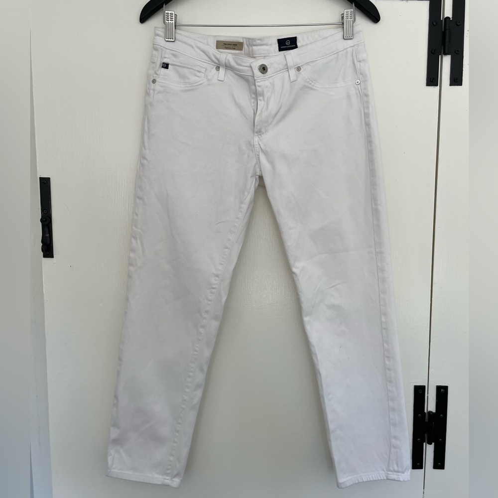 AG Stilt Crop Cigarette Crop - White